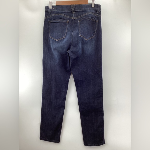 Democracy Women's Deep Indigo Straight Leg Split Hem Jeans - Picture 2 of 11